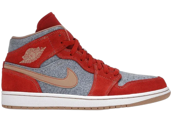 Jordan 1 Mid Denim Red