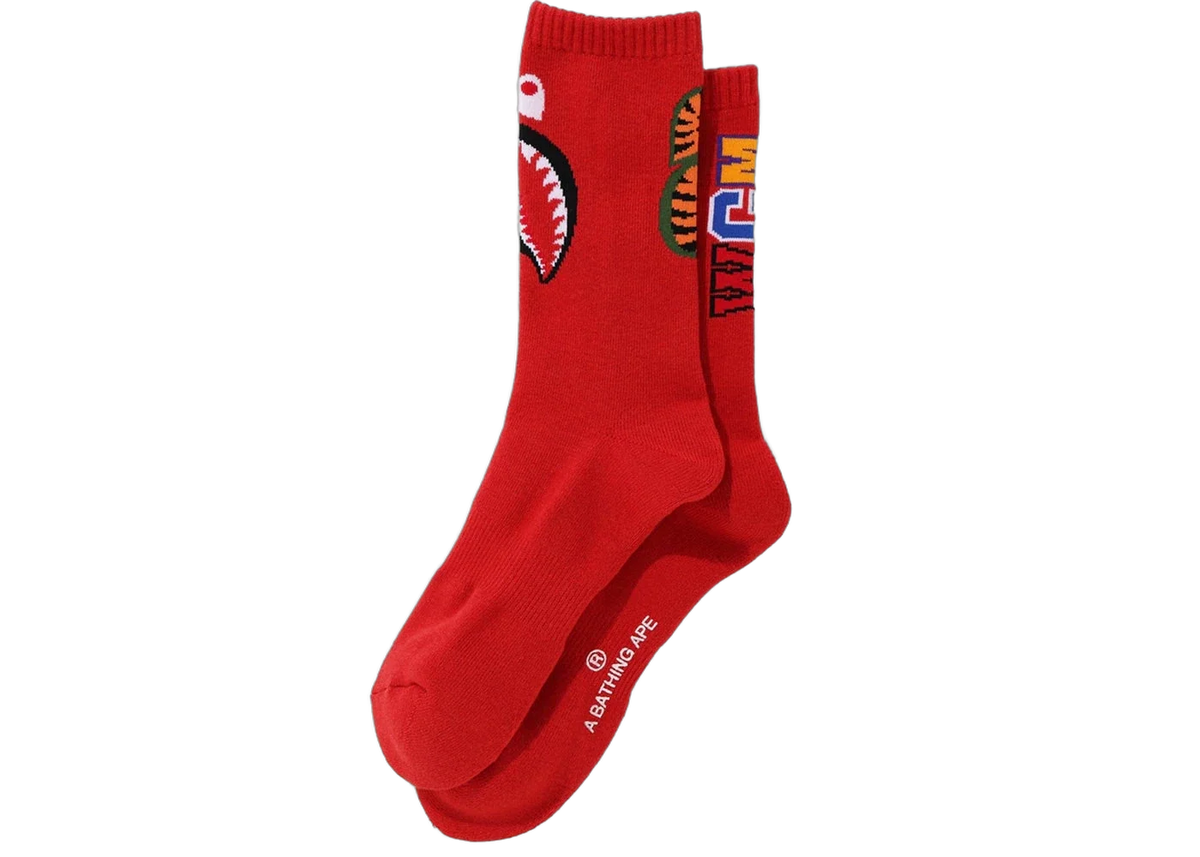 Bape Socks Red Shark