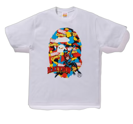 BAPE x Marvel Comics Camo Back Widow Tee White (2021)