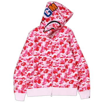 BAPE ABC Camo Shark Full Zip Hoodie Pink