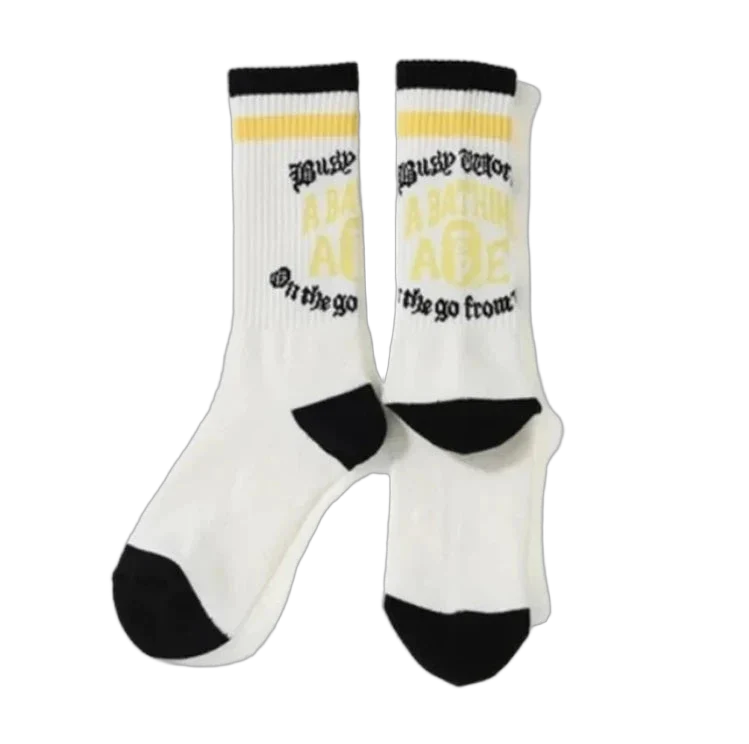 Bape Socks White/Yellow