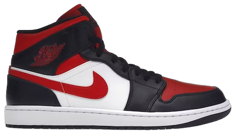 Jordan 1 Mid White Black Red (2022)
