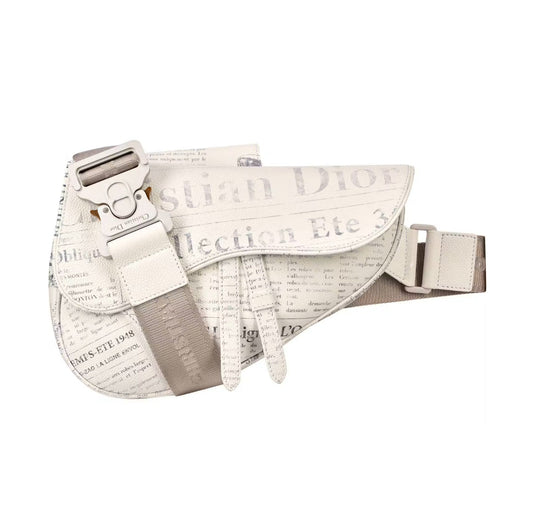 Dior x Daniel Arsham Saddle Bag Newspaper White