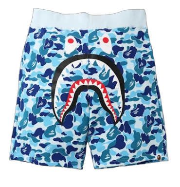 BAPE Color Camo Shark Sweat Shorts (SS21) Blue