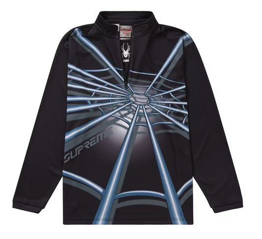 Supreme Spyder Web Half Zip Pullover Black