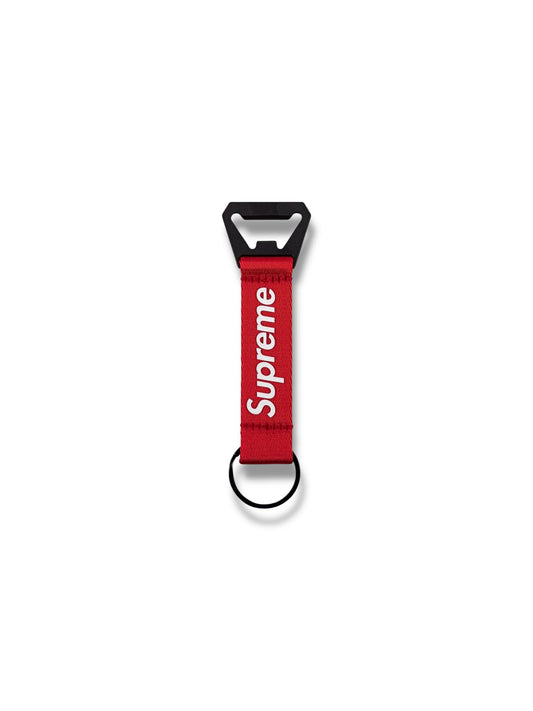 Supreme Bottle Opener Webbing Keychain "Red"