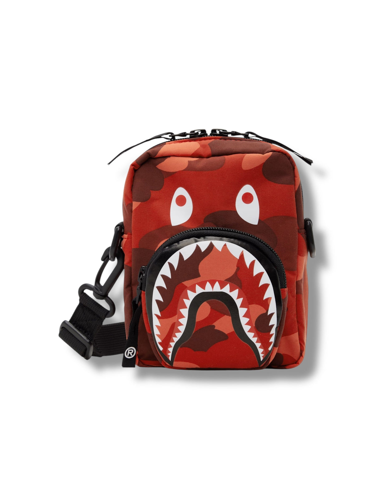 Bape Red Camo Shark Mini Pouch