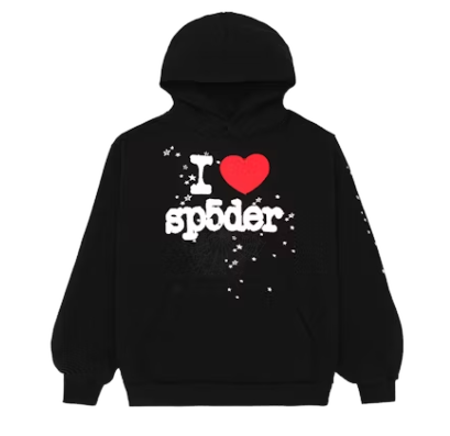 Sp5der I Heart SP5 Souvenir Hoodie Black