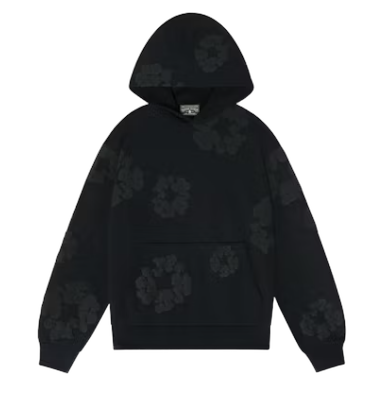 Denim Tears Cotton Wreath Hoodie Black Monochrome