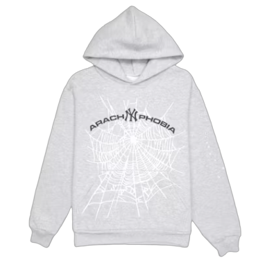 Sp5der Arach NY Phobia Hoodie Ash Grey