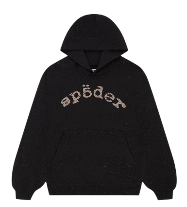 Sp5der VVS WEBSTONE AOP Hoodie Black