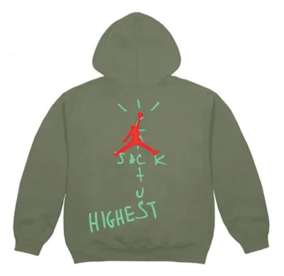 Travis Scott Jordan Cactus Jack Highest Hoodie Olive