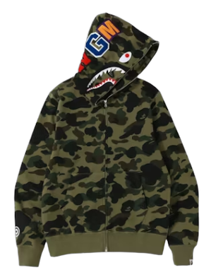 BAPE 1st Camo Shark Full Zip Hoodie (FW23) Green