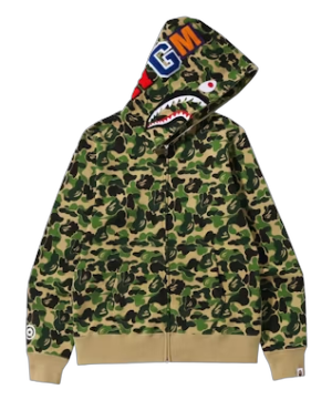 BAPE ABC Camo Shark Full Zip Hoodie Green