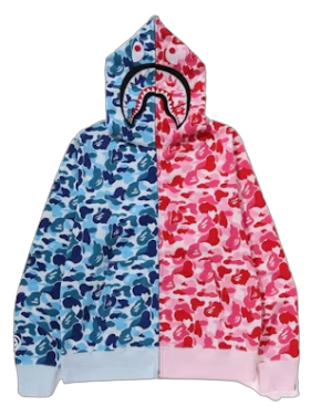 BAPE ABC Camo Separate Shark Full Zip Hoodie Blue/PINK