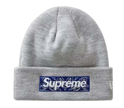 Supreme New Era Box Logo Beanie (FW19) Heather Grey