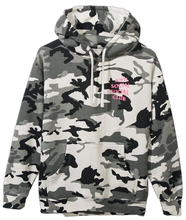 Anti Social Social Club Pink Frozen Snow Camo Hoodie