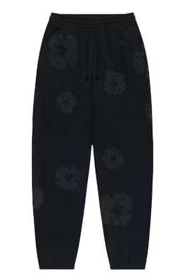 Denim Tears Cotton Wreath Sweatpants Black Monochrome