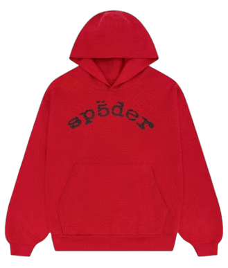 Sp5der VVS WEBSTONE AOP Hoodie Red