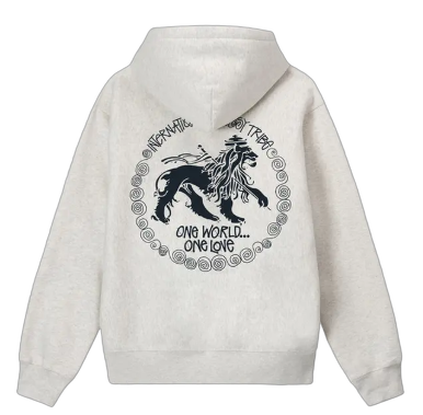 Stussy IST Lion Zip Hoodie 'Ash Heather'